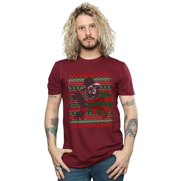 A Nightmare On Elm Street Mens Christmas Fair Isle T-Shirt