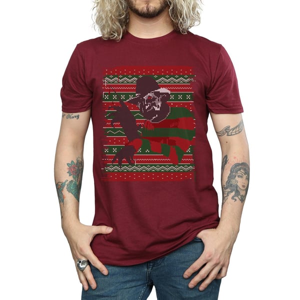 A Nightmare On Elm Street Mens Christmas Fair Isle T-Shirt
