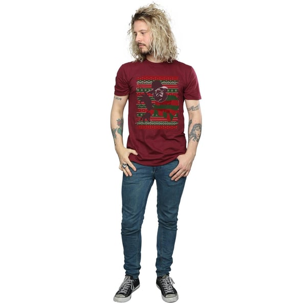 A Nightmare On Elm Street Mens Christmas Fair Isle T-Shirt