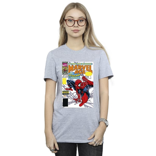 Marvel Womens/Ladies Spider-Man Marvel Age Comic Cover Cotton Boyfriend T-Shirt