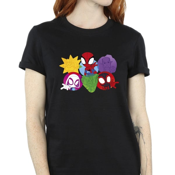 Marvel Womens/Ladies Spidey And His Amazing Friends Faces Cotton Boyfriend T-Shirt