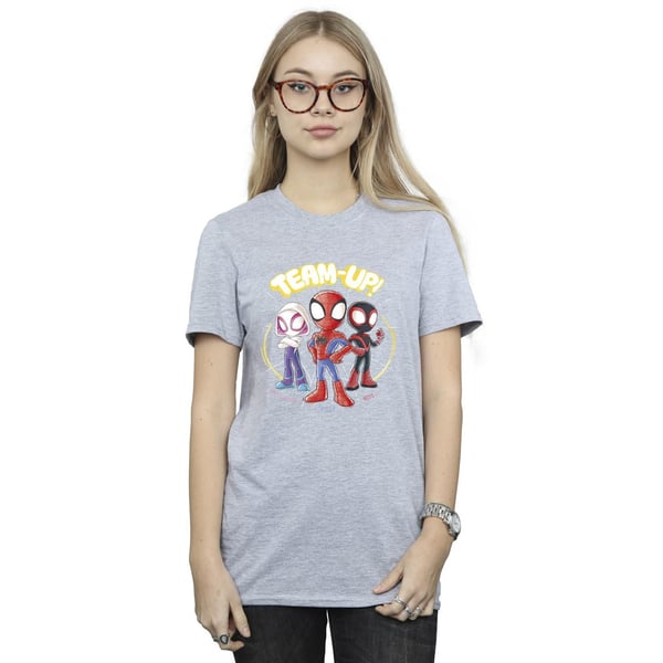 Marvel Womens/Ladies Spidey And His Amazing Friends Sketch Cotton Boyfriend T-Shirt