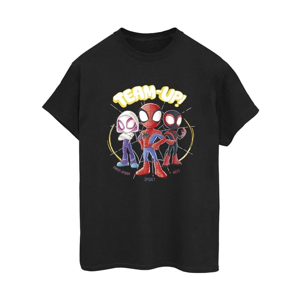 Marvel Dam Spidey And His Amazing Friends Sketch T-shirt i bomull med boyfriend-passform