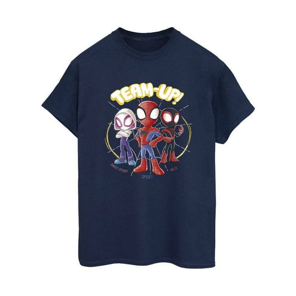 Marvel Womens/Ladies Spidey And His Amazing Friends Sketch Cotton Boyfriend T-Shirt