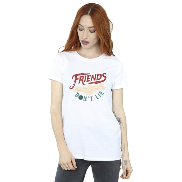 Netflix Womens/Ladies Stranger Things Friends Don´t Lie Hands Cotton Boyfriend T-Shirt