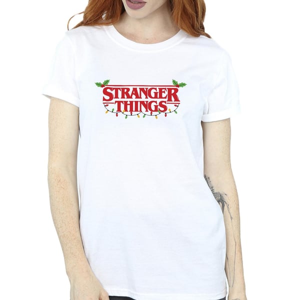 Netflix Womens/Ladies Stranger Things Christmas Lights Cotton Boyfriend T-Shirt