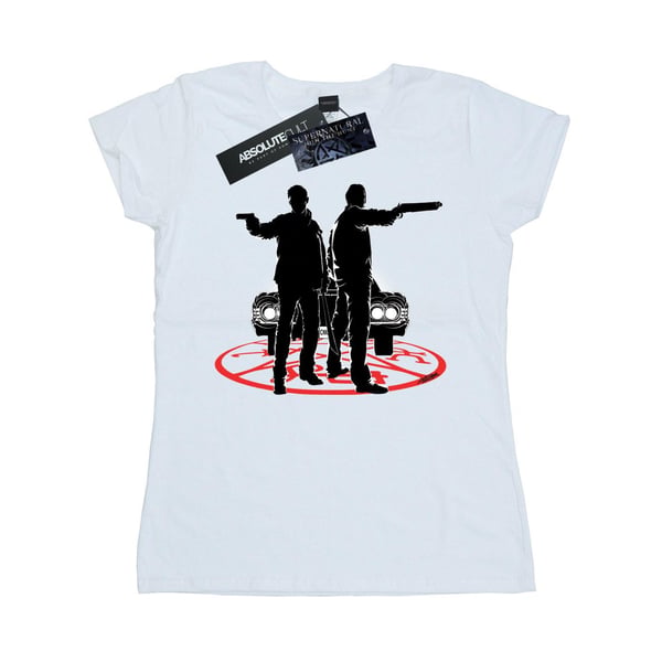 Supernatural Womens/Ladies Sam And Dean Silhouette Cotton Boyfriend T-Shirt