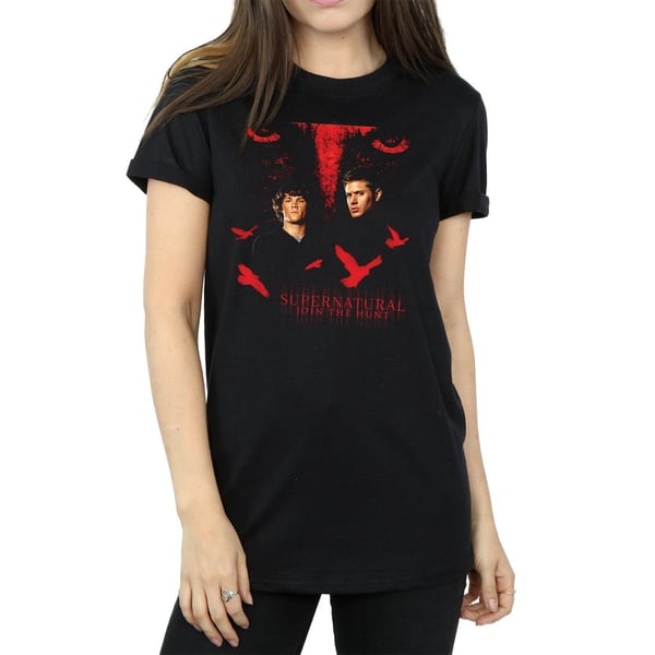 Supernatural Womens/Ladies Crow Eyes Cotton Boyfriend T-Shirt