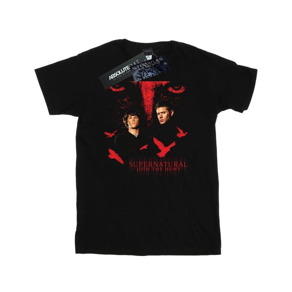Supernatural Dam/Kvinnor Crow Eyes T-shirt i bomull Boyfriend-modell