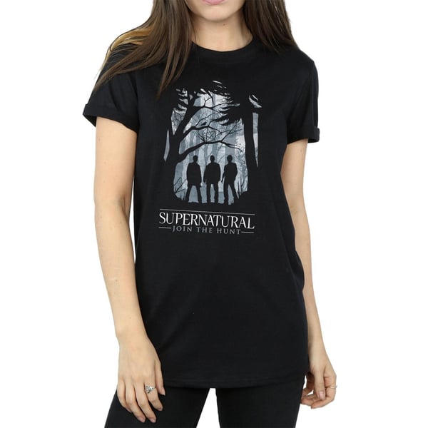 Supernatural Womens/Ladies Group Outline Cotton Boyfriend T-Shirt