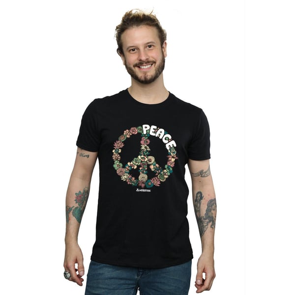 Woodstock Mens Floral Peace T-Shirt