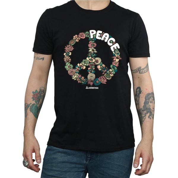 Woodstock Mens Floral Peace T-Shirt