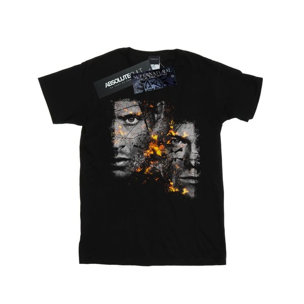 Supernatural Womens/Ladies Sam And Dean Fire Cotton Boyfriend T-Shirt