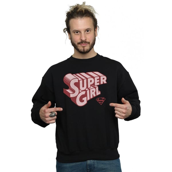 DC Comics Mens Supergirl Retro Logo Sweatshirt
