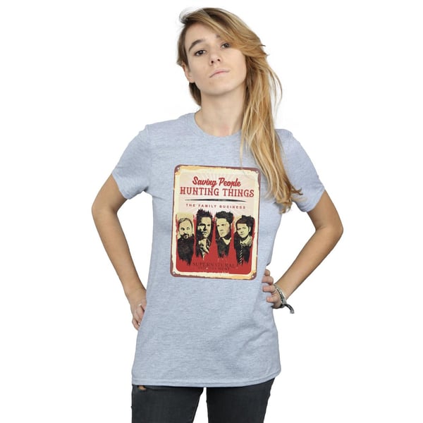 Supernatural Womens/Ladies Family Business Sign Cotton Boyfriend T-Shirt