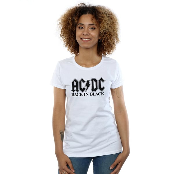 AC/DC Womens/Ladies Back in Black Logo Cotton T-Shirt