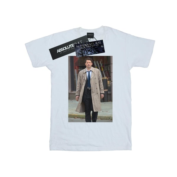 Supernatural Dam/Dam Castiel Fotografi Bomull Boyfriend T-shirt