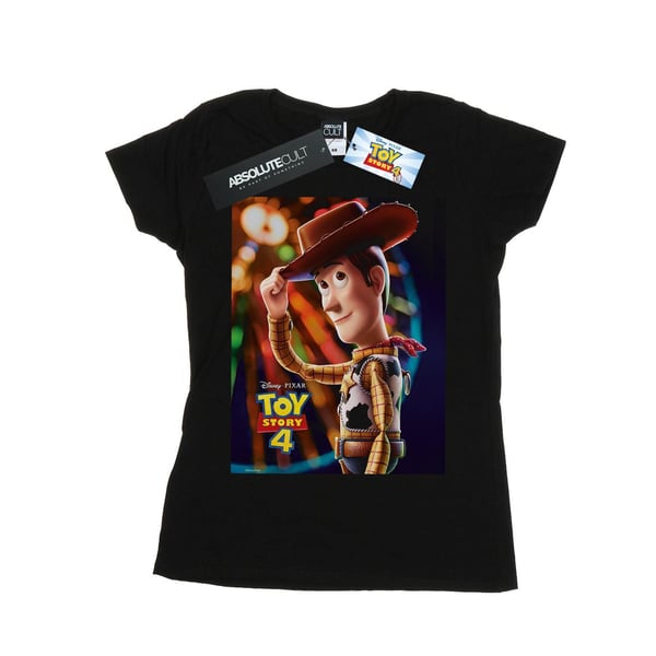 Disney Womens/Ladies Toy Story 4 Woody Poster Cotton T-Shirt