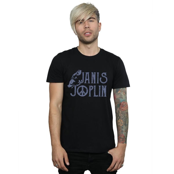 Janis Joplin Mens Type Logo T-Shirt