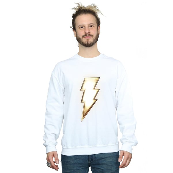 DC Comics Mens Shazam Bolt Logo Sweatshirt