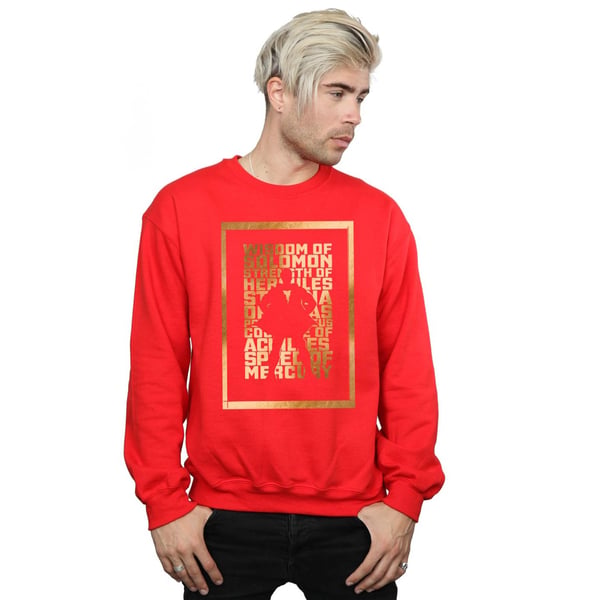 DC Comics Mens Shazam Gold Text Sweatshirt