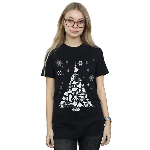 Star Wars Womens/Ladies Christmas Tree Cotton Boyfriend T-Shirt