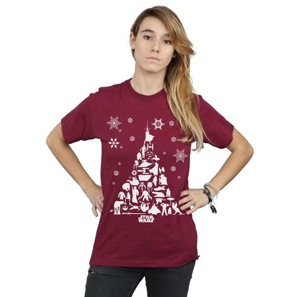 Star Wars Womens/Ladies Christmas Tree Cotton Boyfriend T-Shirt