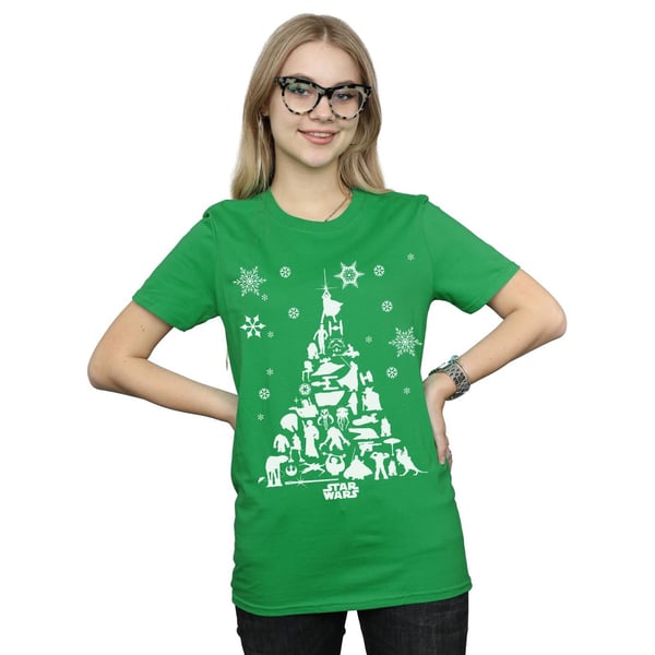 Star Wars Womens/Ladies Christmas Tree Cotton Boyfriend T-Shirt