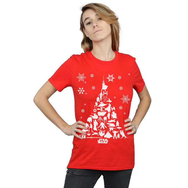 Star Wars Womens/Ladies Christmas Tree Cotton Boyfriend T-Shirt