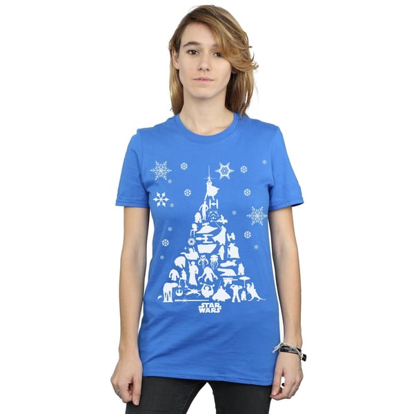 Star Wars Womens/Ladies Christmas Tree Cotton Boyfriend T-Shirt