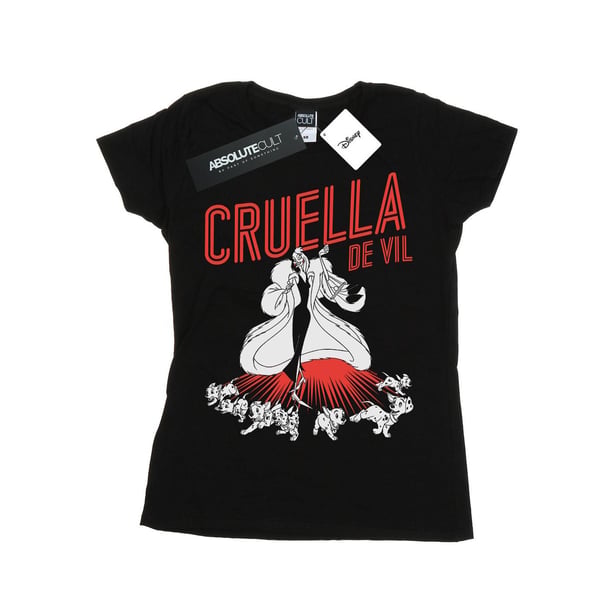 Disney naisten Cruella De Vil Dalmatians puuvillainen T-paita