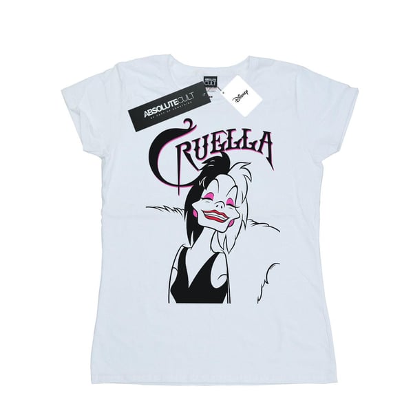 Disney Womens/Ladies Cruella De Vil Evil Smile Cotton T-Shirt
