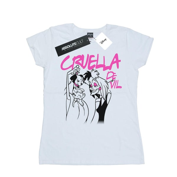 Disney Womens/Ladies Cruella De Vil Collared Cotton T-Shirt
