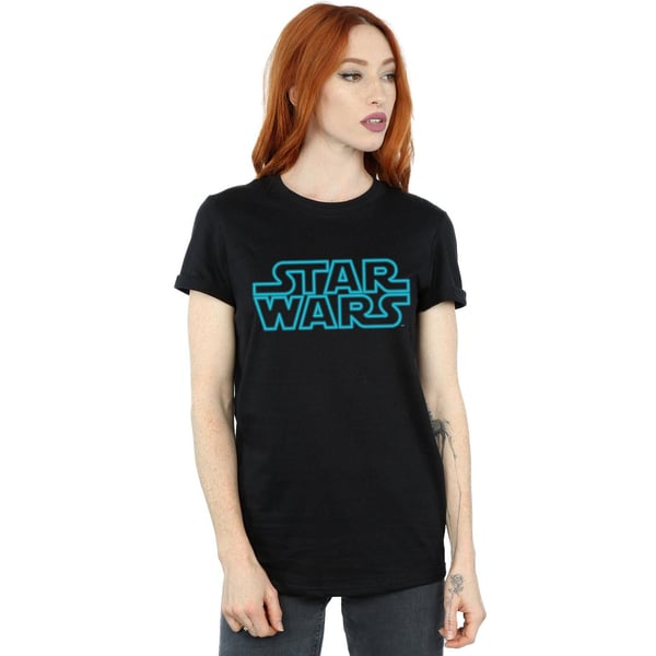 Star Wars Womens/Ladies Neon Sign Logo Cotton Boyfriend T-Shirt