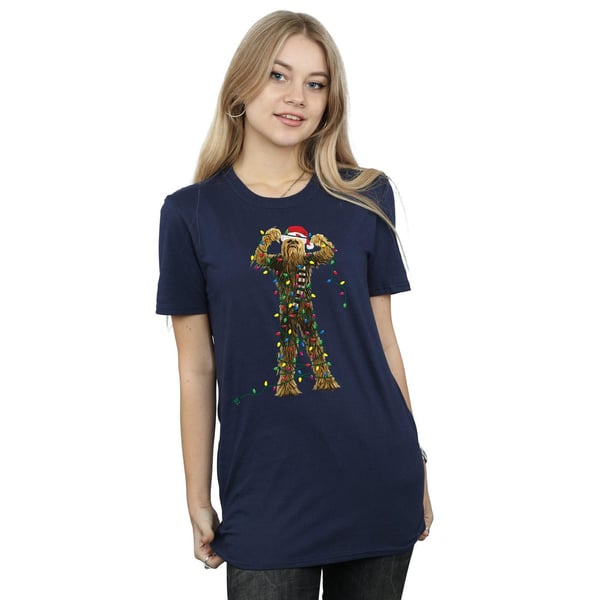 Star Wars Womens/Ladies Chewbacca Christmas Lights Cotton Boyfriend T-Shirt