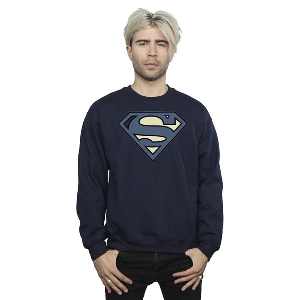 DC Comics Mens Superman Indigo Blue Logo Sweatshirt