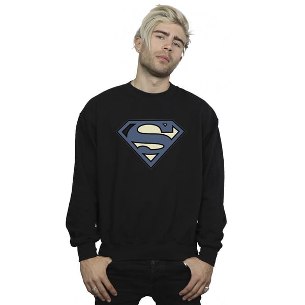 DC Comics Mens Superman Indigo Blue Logo Sweatshirt