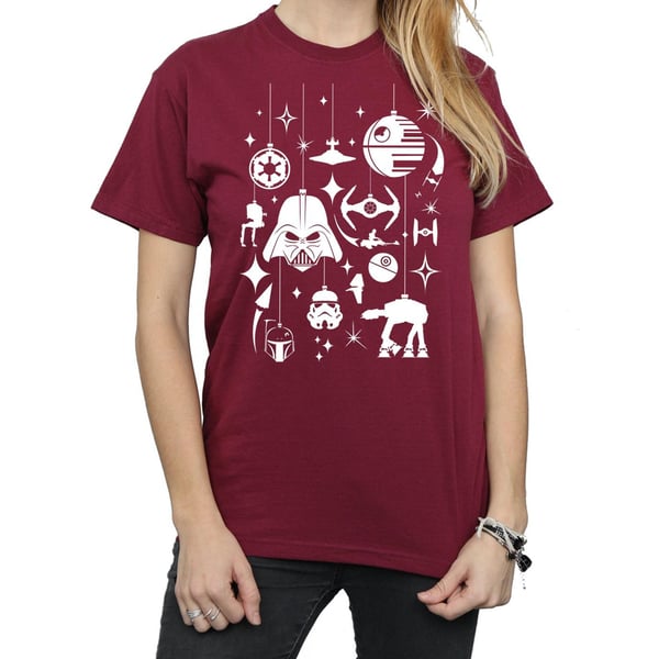 Star Wars Womens/Ladies Christmas Decorations Cotton Boyfriend T-Shirt
