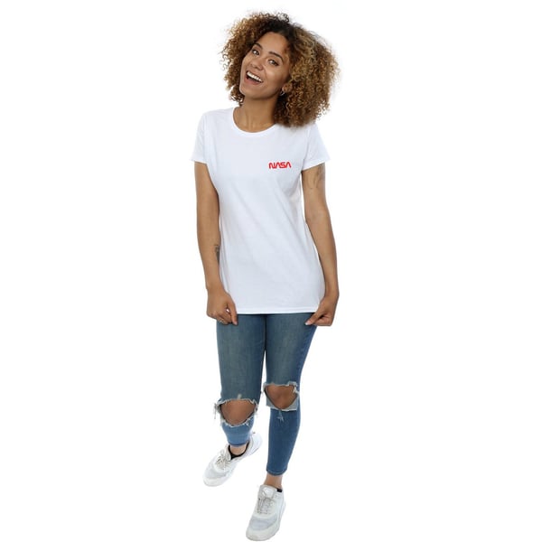 NASA Dam/Kvinnor Modern Logotyp Bröst Bomulls T-shirt