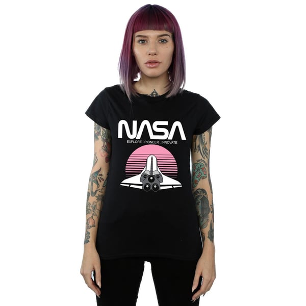 NASA Womens/Ladies Space Shuttle Sunset Cotton T-Shirt
