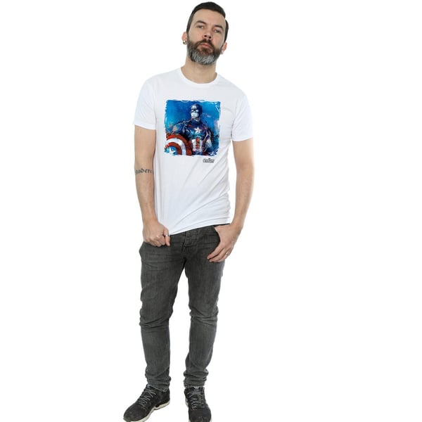 Captain America Mens Art Cotton T-Shirt
