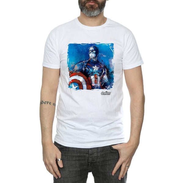 Captain America Mens Art Cotton T-Shirt