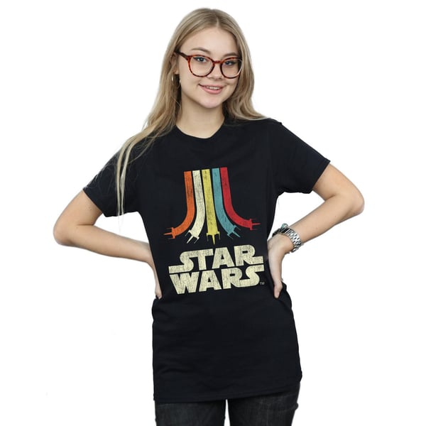 Star Wars Womens/Ladies Retro Rainbow Cotton Boyfriend T-Shirt