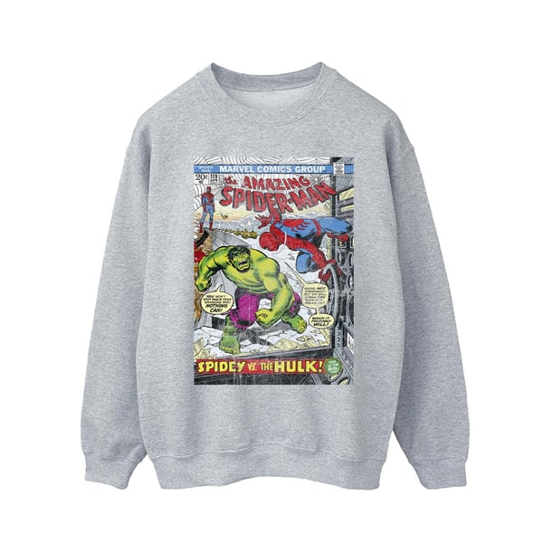 Marvel Mens Spider-Man VS Hulk Cover Sweatshirt