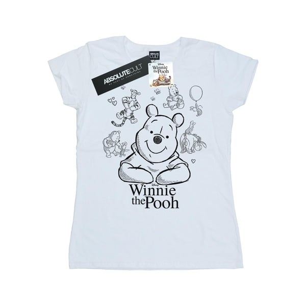 Disney Womens/Ladies Winnie The Pooh Collage Sketch Cotton T-Shirt