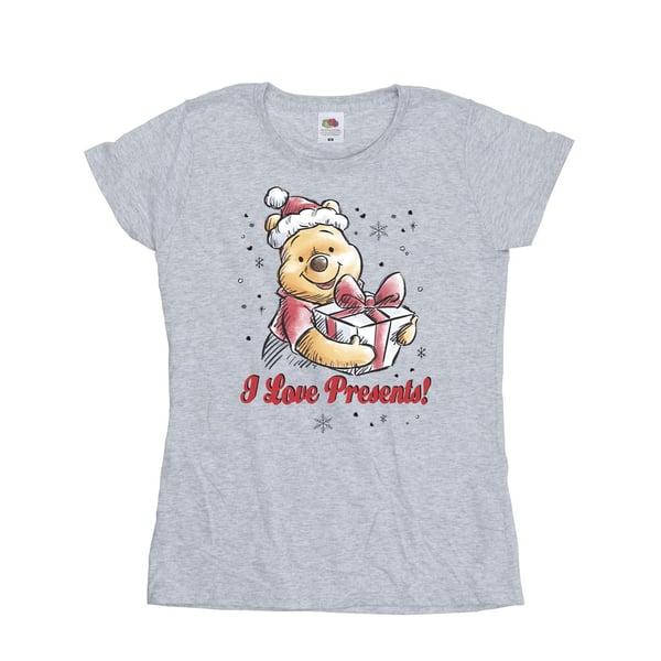 Disney Womens/Ladies Winnie The Pooh Love Presents Cotton T-Shirt