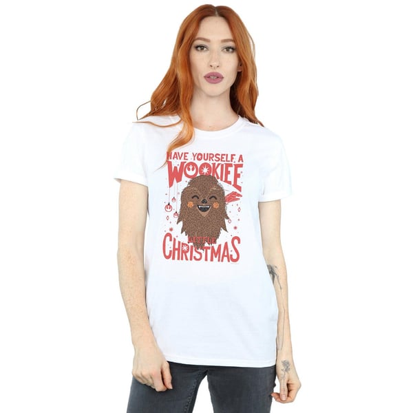 Star Wars Womens/Ladies Wookiee Little Christmas Cotton Boyfriend T-Shirt