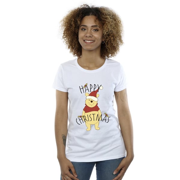 Disney Womens/Ladies Winnie The Pooh Happy Christmas Holly Cotton T-Shirt