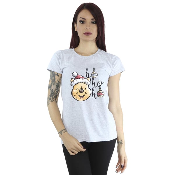 Disney Womens/Ladies Winnie The Pooh Ho Ho Ho Baubles Cotton T-Shirt