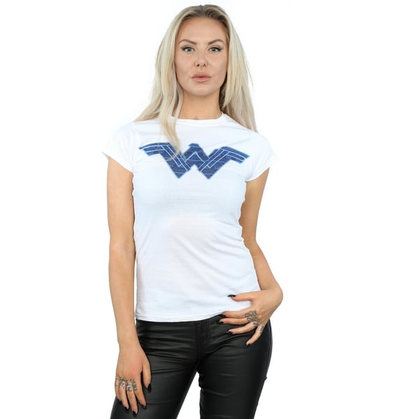 DC Comics Womens/Ladies Wonder Woman Pattern Fill Logo Cotton T-Shirt